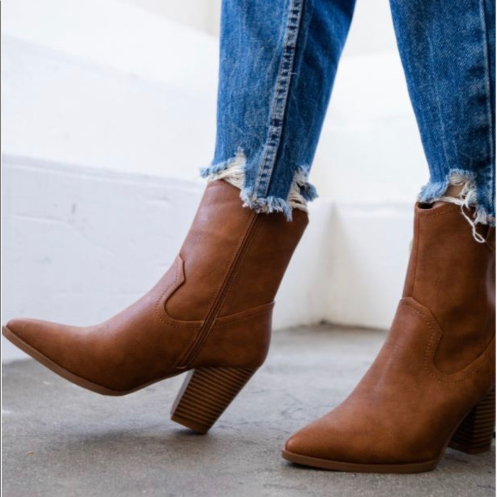 Tan Cowboy Booties - Picture 2 of 4